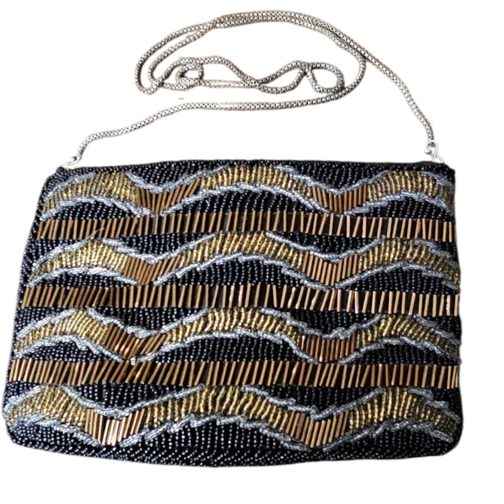 Vintage La Regale Fully Beaded Evening Shoulder Bag/Crossbody 8x5 & 18" Drop